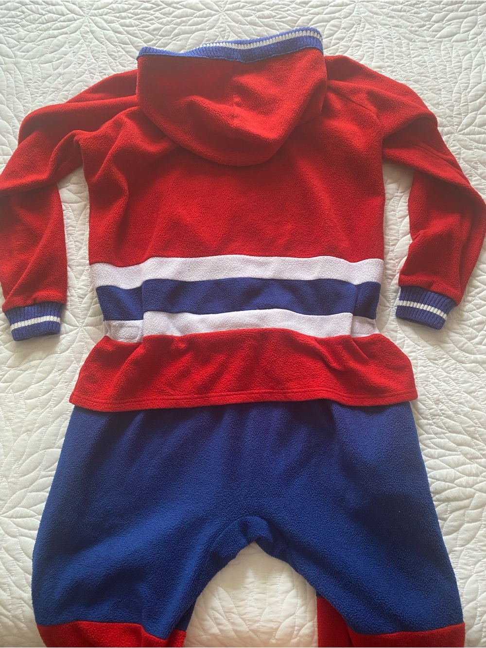 Montreal Canadiens Fleece One-Piece Pajama Suit | Hockey Socky - Picture 7 of 8